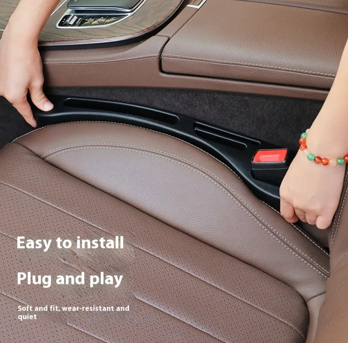 Pair Car Seat Gap Filler Side Seam Plug Strip Leak-proof Filling Strip For All Car Model Wallet Phone Holder Car Accessories